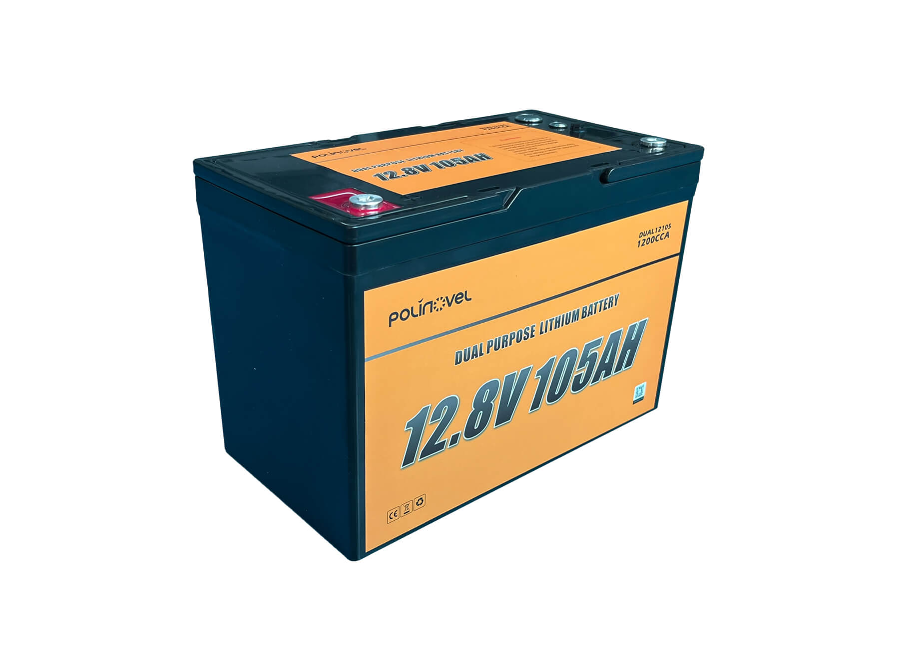 Polinovel 12V 105Ah dual purpose lithium battery